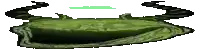 a pixel art of a green carpet with horns on it .