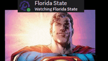 a cartoon of superman with the words florida state watching florida state below him