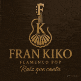a close up of a guitar with the brand name fran