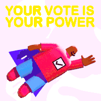 Your Vote Is Your Power Superhero Sticker - Your Vote Is Your Power Superhero Superman Stickers