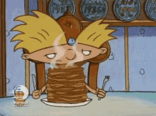 breakfast pancakes pancake stack hey arnold displeased