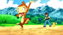 chimchar happy victory dance monkey pokemon