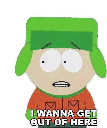 I Wanna Get Out Of Here Kyle Broflovski Sticker - I Wanna Get Out Of Here Kyle Broflovski South Park Stickers