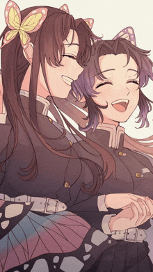 Shinyu Smiles Happily And Kanna Smiles Happy Holding Hands GIF