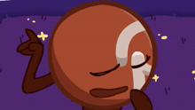 a cartoon drawing of a red circle with a white r on it