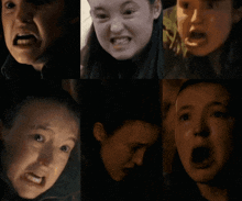 a collage of images of a woman 's face with different facial expressions