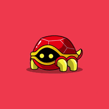 a cartoon of a turtle with a volcano on its back