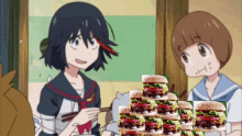Mako Burger Ryuko Burger GIF - Mako Burger Ryuko Burger Kill La Kill Burger GIFs
