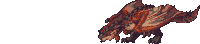 a pixel art drawing of a dragon flying next to an explosion