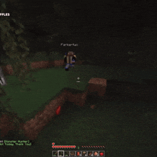 a screenshot of a minecraft game with a monster hunter message