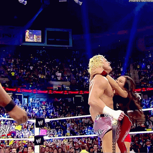 Dolph Ziggler Aj Lee GIF - Dolph Ziggler AJ Lee Kiss - Discover & Share GIFs