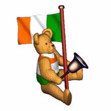 irish teddy bear irish flag ireland teddy bear with bell teddy bear with flag