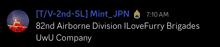 the 82nd airborne division i love furry brigades uwu company is shown