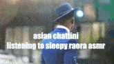 asian chattini listening to sleepy raora asmr with a man in a suit