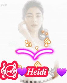 a picture of a girl with the name heidi on the bottom