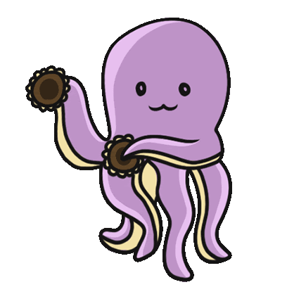 cute purple cartoon octopus