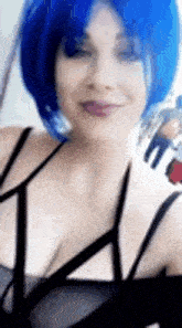 Blue Hair Smile GIF