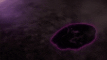 a cartoon character is flying through a purple circle with a snake on her head
