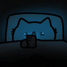 a drawing of a cat laying in a bed with a nintendo switch