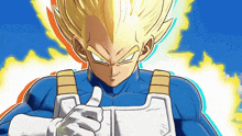 a cartoon character giving a thumbs up in front of a blue sky