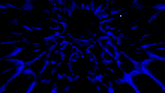 a blue and black background with a swirling pattern