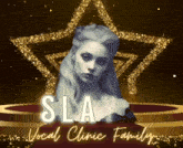 a poster for the sla vocal clinic family shows a woman