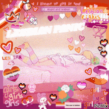 a picture of a girl laying on a bed with the words lesbian rights in the corner
