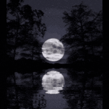 a black and white photo of a full moon with the words good night below it