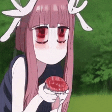 Anime Girl Mushroom GIF - Anime Girl Mushroom Eating GIFs