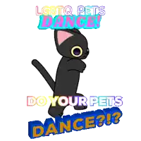 a black cat is dancing with the words lgbtq pets dance do your pets dance written below it