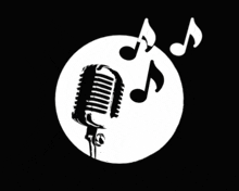 a silhouette of a person singing into a microphone with the word danger in red letters