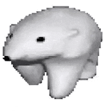 a pixel art of a polar bear on a white background