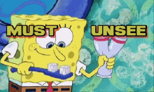 Must Unsee Spongebob GIF - Must Unsee Spongebob Washing GIFs