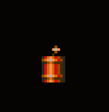 a pixel art drawing of a circle with a white center