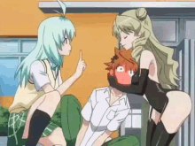 a girl in a black leotard is kissing a boy in a white shirt