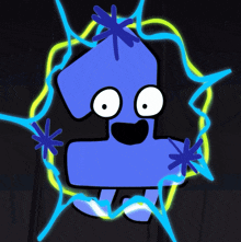 a cartoon drawing of a number four with a surprised face
