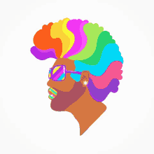 Funky Afro GIF - Funky Afro Rainbow Hair GIFs