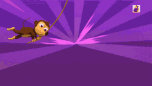 swinging monkey wohoo whee rope swing waving