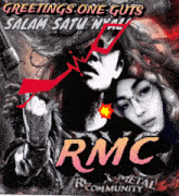 a poster that says greetings one guts salam satunya rmc