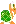 a pixel art drawing of a turtle with a green shell .