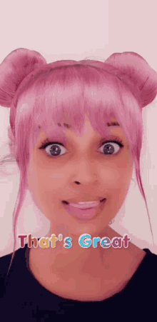 Thats Great Pink Haired GIF - Thats Great Pink Haired Pink Hair Filter GIFs