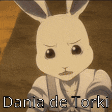 a picture of a rabbit with the name dania de torki written below it
