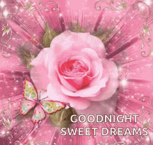 sweet dreams good night flower sparkles