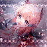 a picture of a girl with the name soy de straedus on the bottom