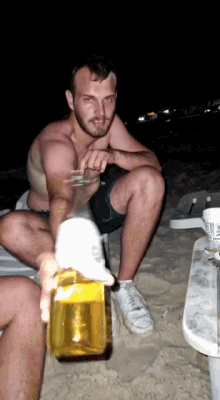 Drunk On The Beach At The Night With Jasser GIF