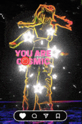 a neon sign that says you are cosmic in pink