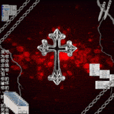 a cross with the words ghosty 's bloodpalace written around it