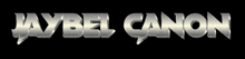a black background with silver jaybel canon written in silver