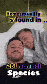a poster that says homosexuality is found in 261 mammals species