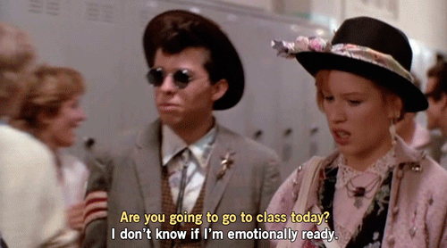 Are You Going To Class Today? I Don'T Know If I'M Emotionally Ready. GIF - Going To Class Walking Pretty In Pink GIFs
